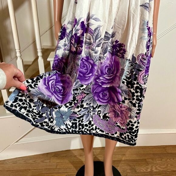 White purple black summer dress - Picture 5 of 12